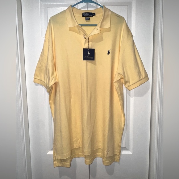 Polo by Ralph Lauren interlock Yellow Polo Shirt. Higher in front Size XL NWT - Picture 1 of 12